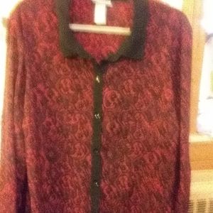 Catherine's red & black blouse (Nwot)